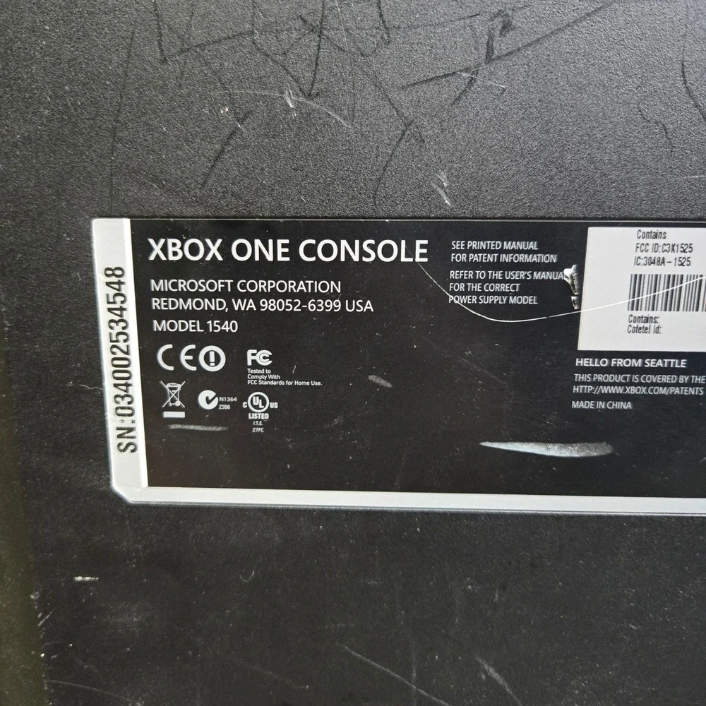Microsoft Xbox One Console - Black For Parts Or Repair